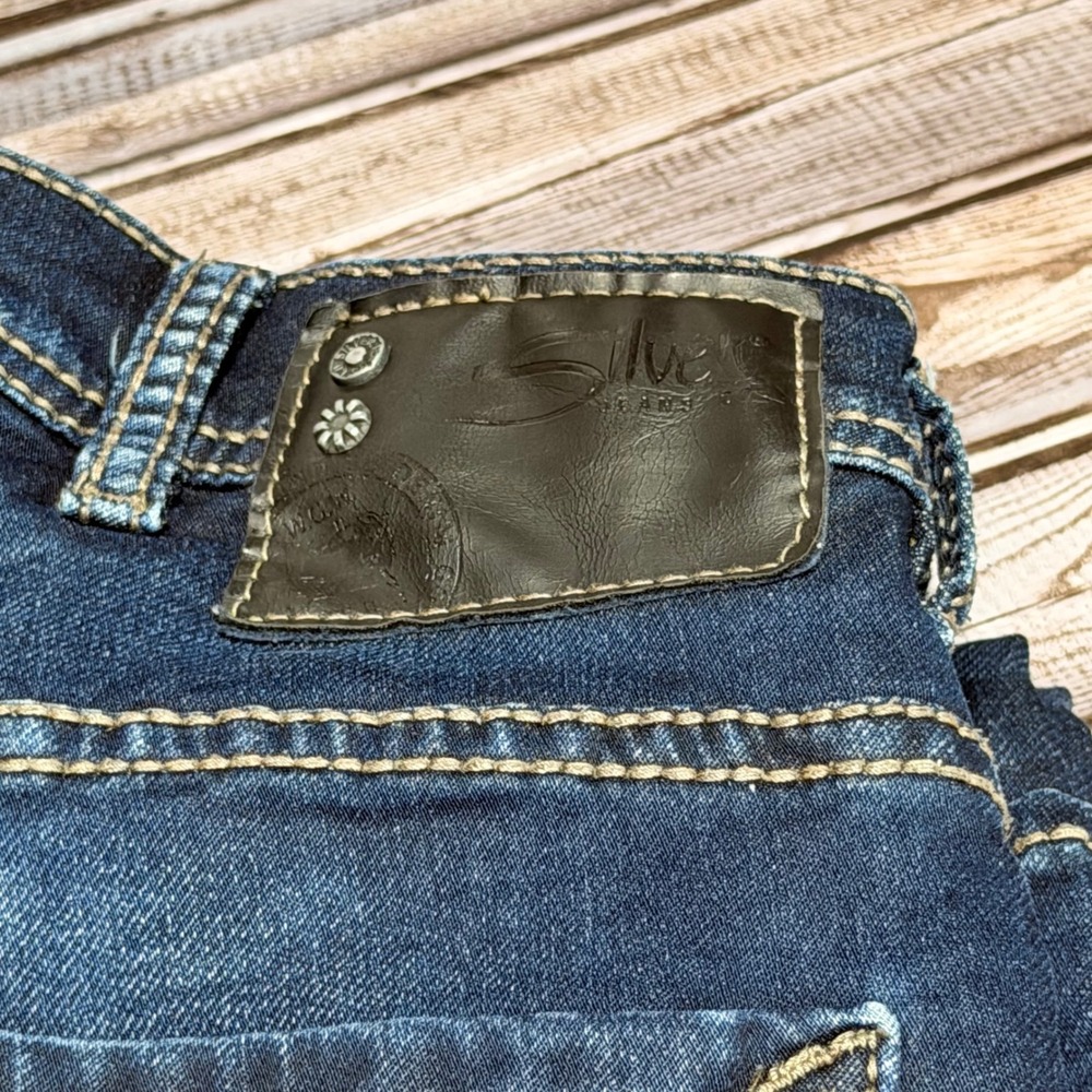 Silver Hunter Joga Jeans Mens 32x31 Actual Blue Slim Tapered Stretch Knit Denim - Picture 6 of 8